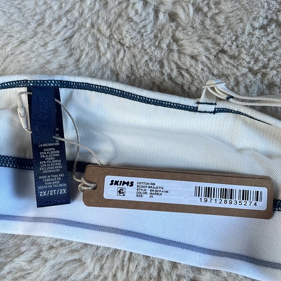 SKIMS | Cotton Rib Scoop Bralette in Marble Multi | 2X - Picture 9 of 15